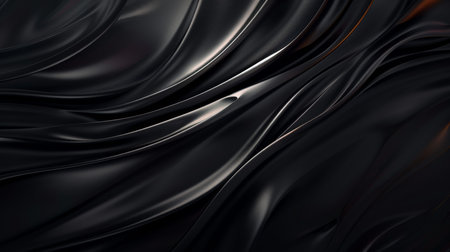 Black silk drapery. 3d rendering, 3d illustration.の素材