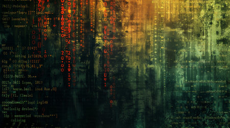 Digital Data Stream Abstract as a Futuristic Technology Concept Art. Graphic Designの素材