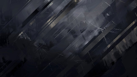 abstract black grunge background with lines and stripes in futuristic styleの素材
