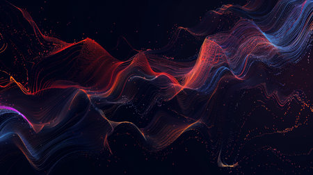 Abstract background with dynamic waves. 3d rendering, 3d illustration.の素材