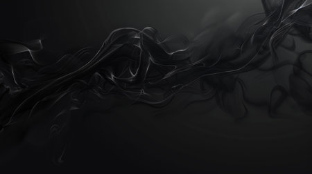 Abstract black smoke on a dark background. 3d rendering, 3d illustration.の素材