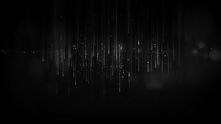 Futuristic technology wave background design illustration with lights and sparklesの素材