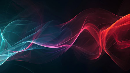abstract colorful background with a glowing abstract waves, lines and wavesの素材