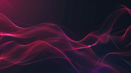 Abstract background with dynamic waves. Purple and pink color. Vector illustration.の素材