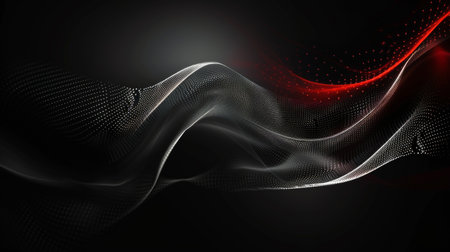 Abstract wave of particles. Futuristic technology style. Elegant background for business presentations.の素材