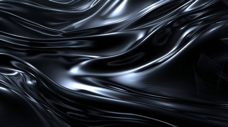 abstract black background with smooth lines and waves. 3d render illustrationの素材
