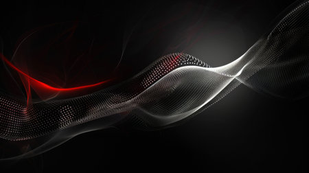Abstract wave of particles. 3d rendering, 3d illustration.の素材
