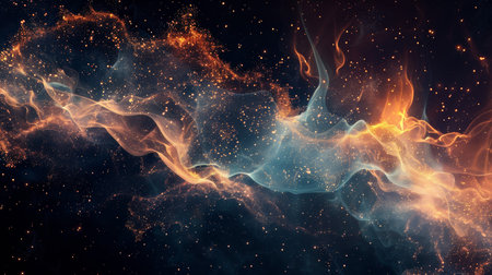 Abstract fire background. 3d rendering, 3d illustration. Computer digital drawing.の素材