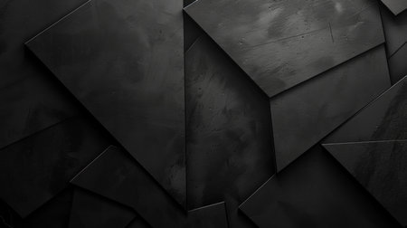 Black abstract geometric background. 3d rendering, 3d illustration.の素材