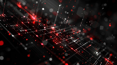 3d illustration of abstract technology digital hi tech background. Network connection structure.の素材