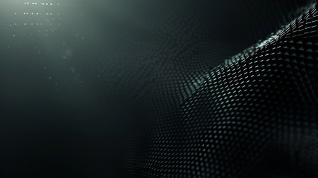 Abstract technology background. Big data visualization. Wave of particles. 3D renderingの素材