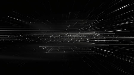 Futuristic abstract background with lines and bokeh effect.の素材