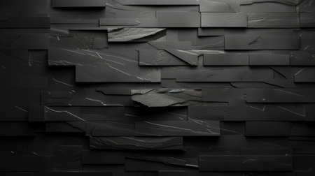 Black cracked wall texture background. 3d rendering, 3d illustration.の素材