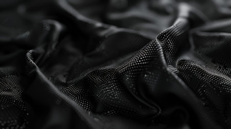 black fabric texture. tissue, textile, cloth, fabric, material, textureの素材