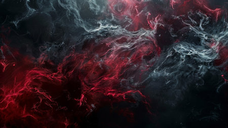 Red and blue smoke on black background. Fantasy fractal texture. Digital art. 3D rendering.の素材