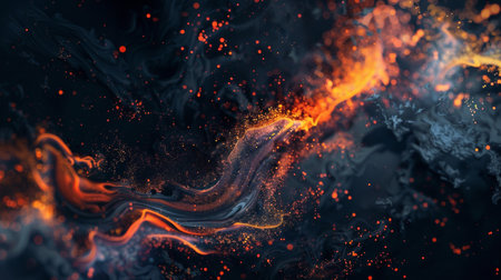 Abstract fire background. Fire texture. 3d rendering, 3d illustration.の素材