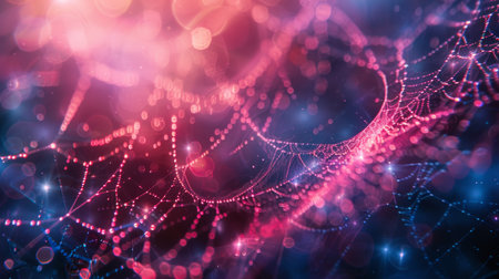 Abstract 3d rendering of chaotic structure. Bokeh background.の素材