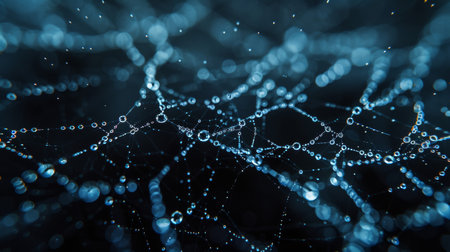 spider web with dew drops close-up. abstract backgroundの素材