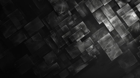 Abstract black and white background. 3D rendering. Virtual reality.の素材