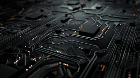 Circuit board futuristic technology background. 3d rendering, 3d illustration.の素材