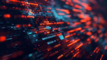 Programming code abstract background. Software development concept. 3D Renderingの素材