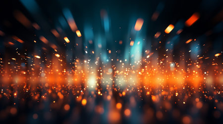 abstract background with bokeh defocused lights and rays of lightの素材