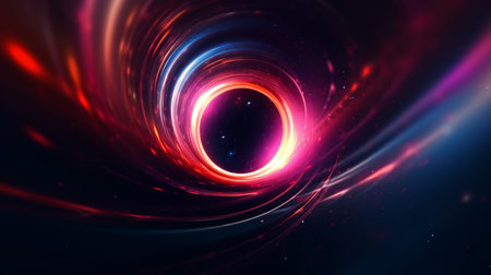 Abstract background. luminous swirling. Elegant glowing circle.  Sparking particle. Space tunnel. Glossy jellyfish. Colorful ellipse. Glint sphereの素材
