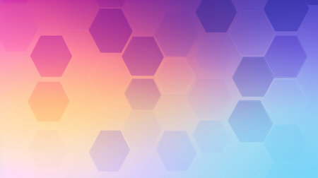 Abstract background with hexagons. Colorful gradient. Vector illustration.の素材