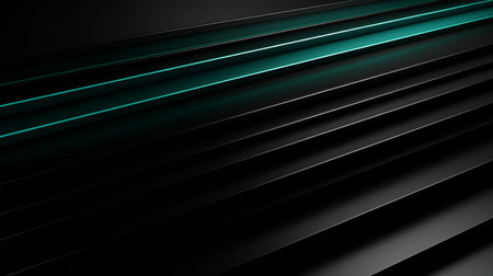 abstract dark background with blue and green stripes. 3d renderの素材