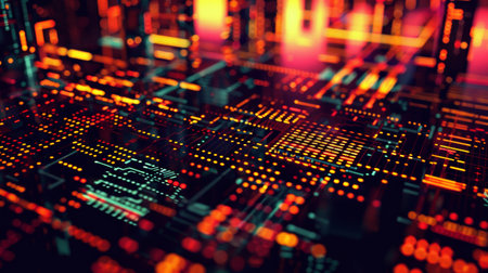 3d rendering of abstract technology background. Futuristic circuit board.の素材