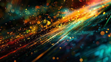 abstract colorful background with bokeh defocused lights and starsの素材