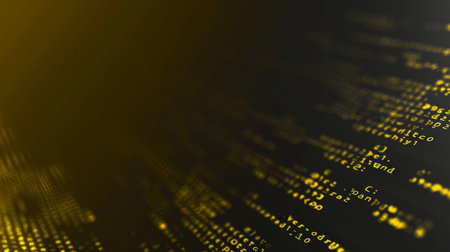 Abstract technology background with binary code. Big data concept. 3D Renderingの素材