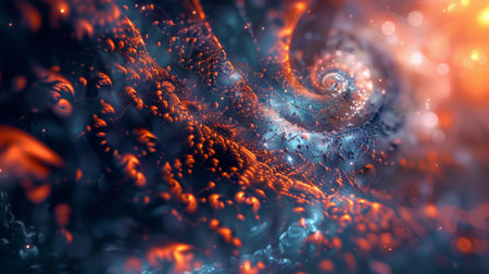 3d abstract computer generated fractal design.Fractal is never-ending pattern.Fractals are infinitely complex patterns that are self-similar across different scalesの素材
