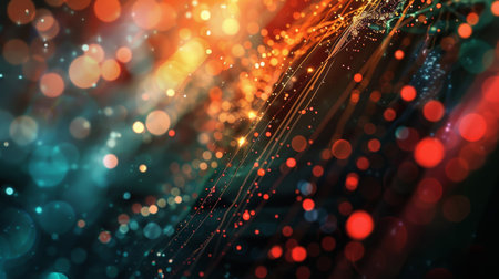 abstract colorful background with bokeh defocused lights and starsの素材