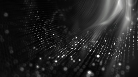 3d rendering of abstract digital particles. Futuristic shape with connecting dots and lines. Connection structure. Big data visualization.の素材