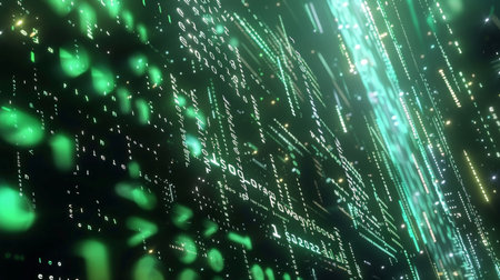 Futuristic abstract background with digital binary code. 3d renderingの素材