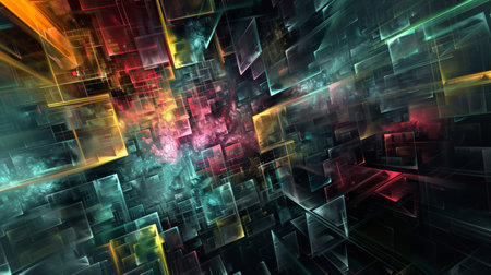3D abstract fractal background. Design element for brochure, advertisements, presentation, web and other graphic designer works. Digital collage.の素材
