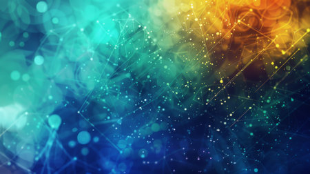 Abstract technology background with connection lines and dots. 3D Renderingの素材