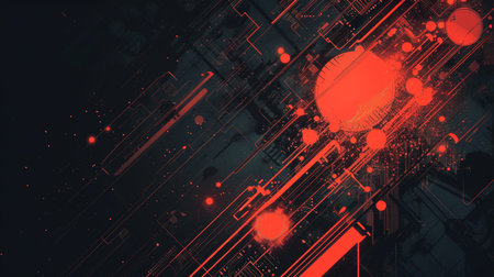 Abstract technology concept background. Circuit board. 3d rendering toned imageの素材