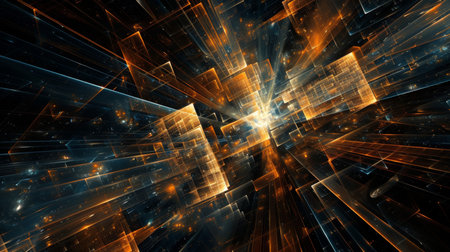 Abstract fractal. Fractal art background for creative design. Decoration for wallpaper, desktop, poster, cover booklet. Print for clothes, t-shirt. Creative illustration for designの素材