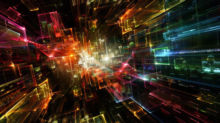 abstract fractal background a computer-generated 2D illustration, textureの素材