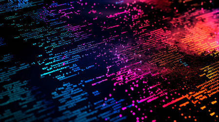 Abstract digital background with binary code. 3d rendering. Computer digital drawing.の素材