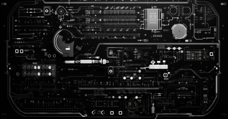 Abstract technology background. High-tech circuit board. 3d renderingの素材