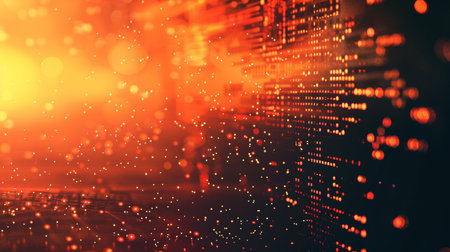 Abstract technology background with binary code. Big data concept. 3D Renderingの素材