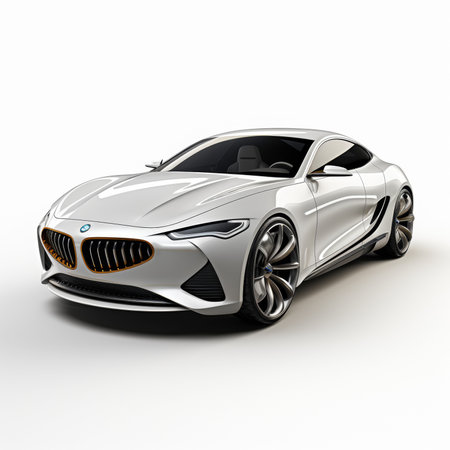 Luxury sports car on a white background. 3D renderingの素材