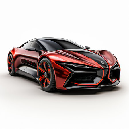 Super sports concept car on a white background. 3d rendering.の素材