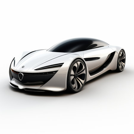 Super sports car on a white background. 3d render image.の素材