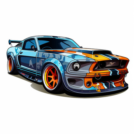 Vector illustration of a classic car on a white background. Side view.の素材