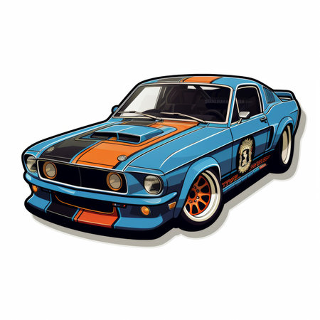 Retro car on a white background. Vector illustration. Eps 10の素材
