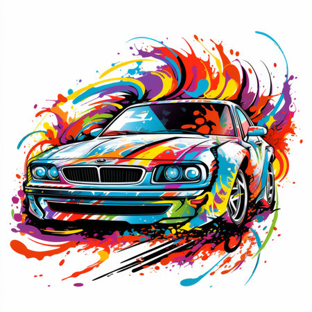 Sport car on grunge background. Vector illustration. Eps 10.の素材